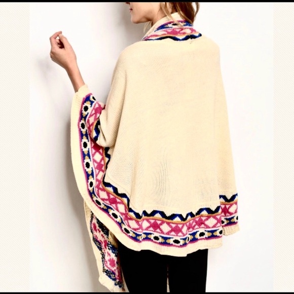 Saffron kimono sweater knit scarf wrap cover up - Picture 2 of 8